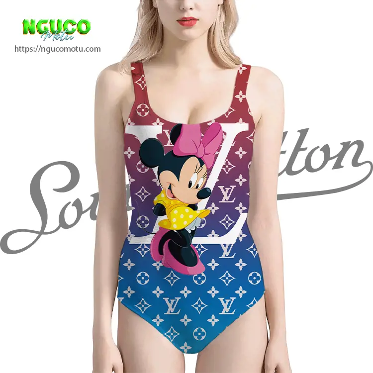 Lv feat minnie mouse hi disney swimsuit louis vuitton gift uninque for women